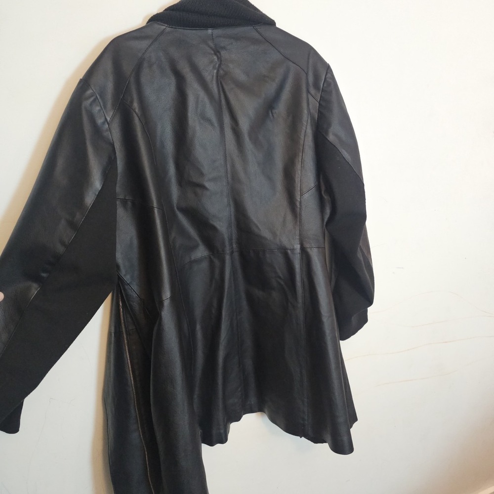 IMAN Moto Style Black Leather Jacket, Gold Accents, Pockets, XL-XXL Gothcore - Picture 8 of 12